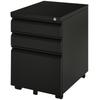 3 Drawer Filling Cabinet, Mobile Metal File Cabinet with Anti-tilt Design for Letter, A4, Legal Size, Black