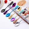1 Pc Stainless Steel Rose Spoon Flower Handle Coffee Spoon Tea Small Spoon Stirring Spoon Ice Cream Dessert Spoon
