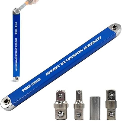 Multifunctional ratchet extension wrench with adapter head impact compensated extension wrench blue