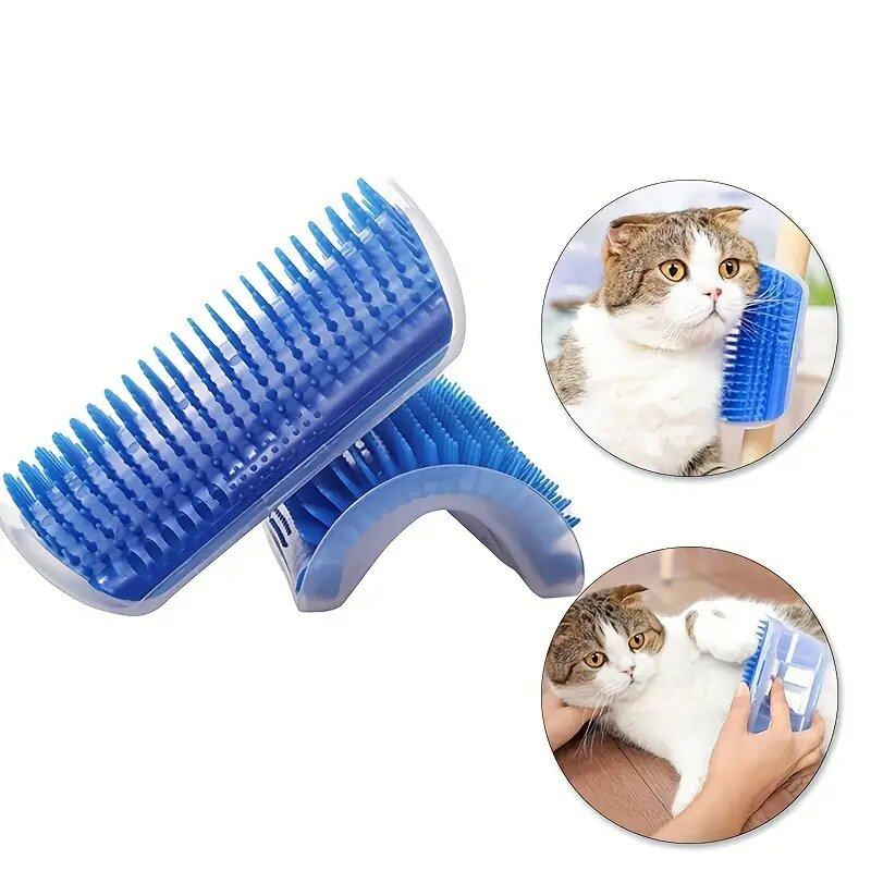 Simplicity Cat Scratching Device Wall Corner Pet Grooming Brush Space-saving Design Self-combing Brush Suitable For Cats And Dogs Durable Rubbing