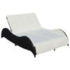 VidaXL Double Sun Lounger with Cushion Woven Resin Black
