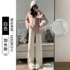 White Chenille Wide-leg Pants for Women's Autumn and Winter New High-waisted Drape Casual Small Straight Velvet Pants