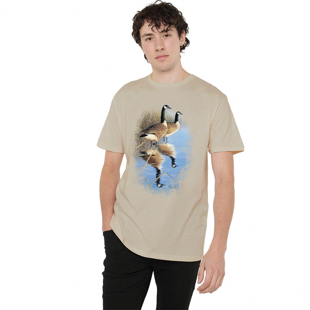 Wild Wings Unisex Adult Wildlife Morning Reflections Canada Geese T-Shirt