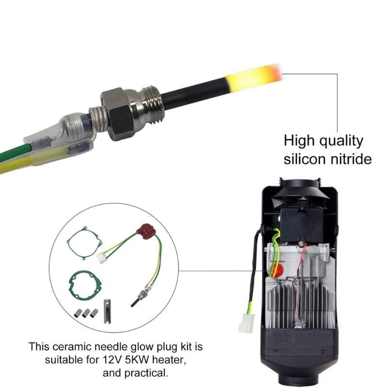 Высокопроизводительный керамический нагревательный штифт, комплект 12 В 3 кВт 8 кВт, вспомогательный нагрев для транспортных средств, грузовиков, морских двигателей, предварительный подогрев