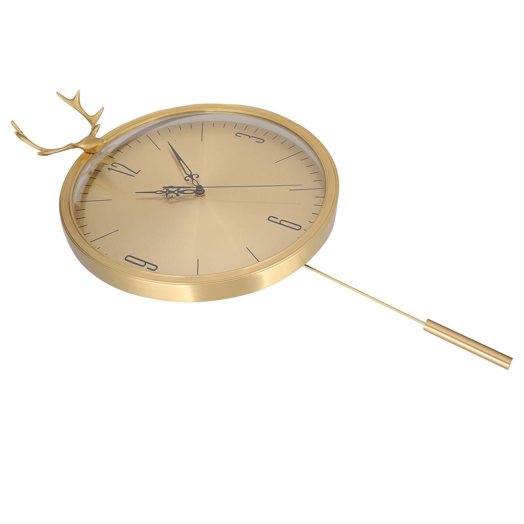 KR‑83002E Маленькие маятниковые часы с рогами из латуни, настенные часы для офиса, спальни