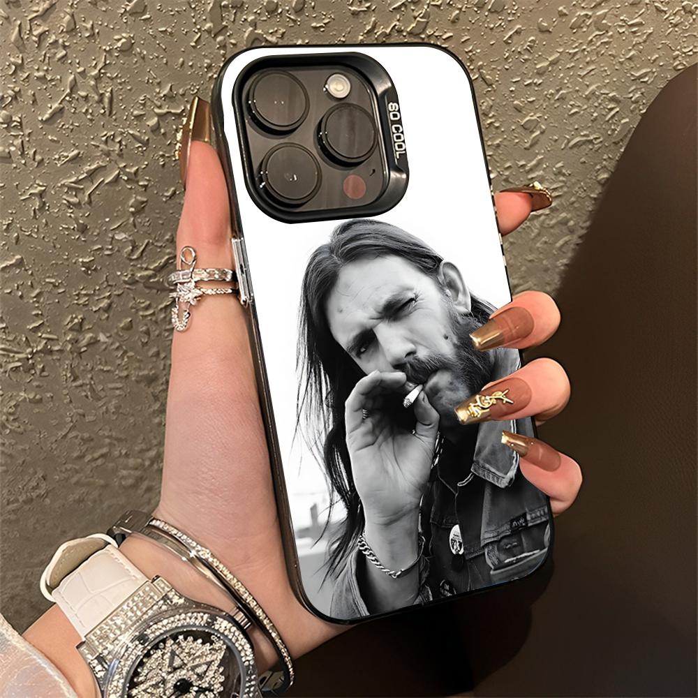 L-Lemmy Heavy Metal Singer Phone Case For iPhone 16,15,14,13,12,11,Pro,Max,Plus,Mini,XS,SE Anti Fall Black Matte Hard Bumper
