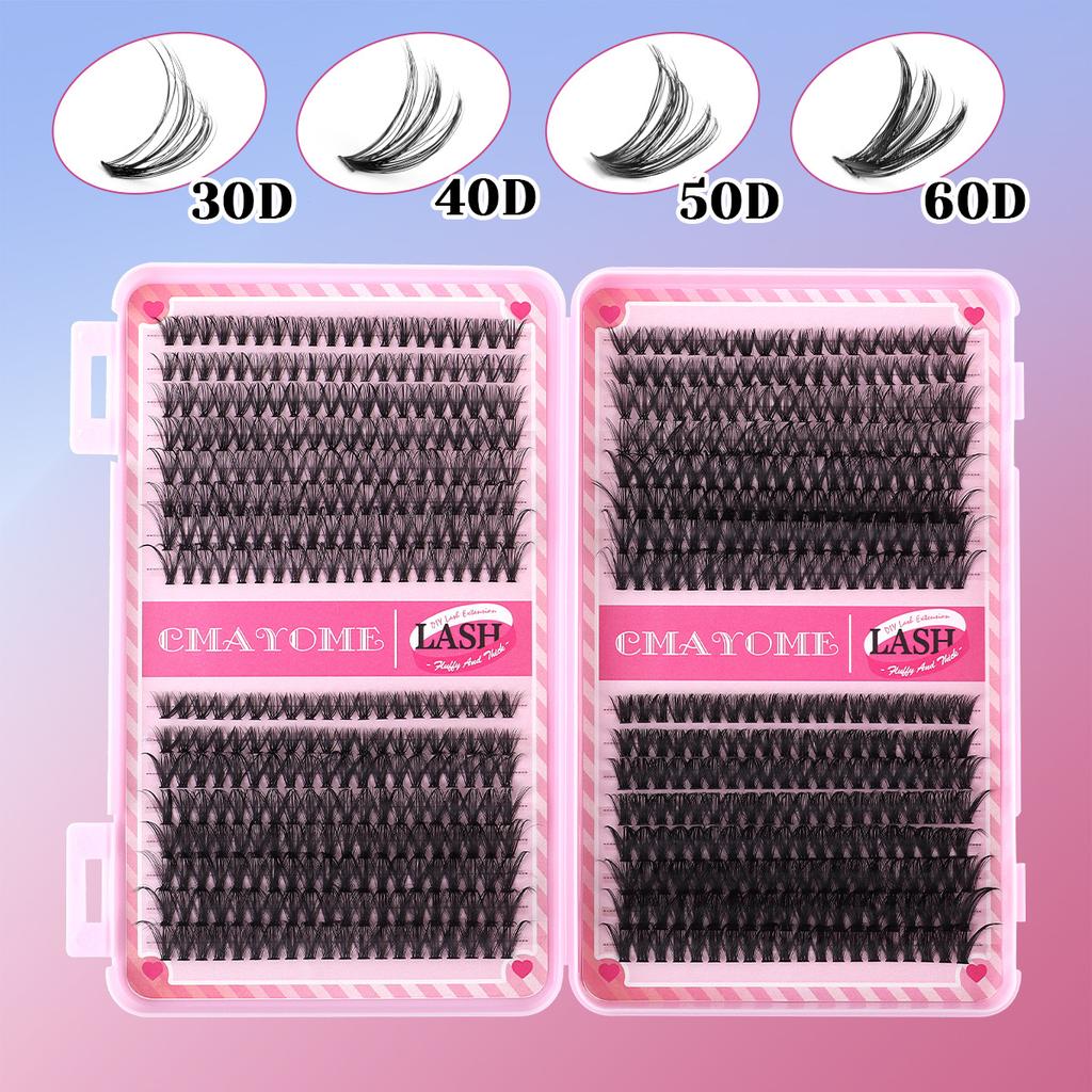 640 Tufts Of D-Curve Single Tufts Of False Eyelashes 10-16Mmdiy Dense Natural Segmented Grafting