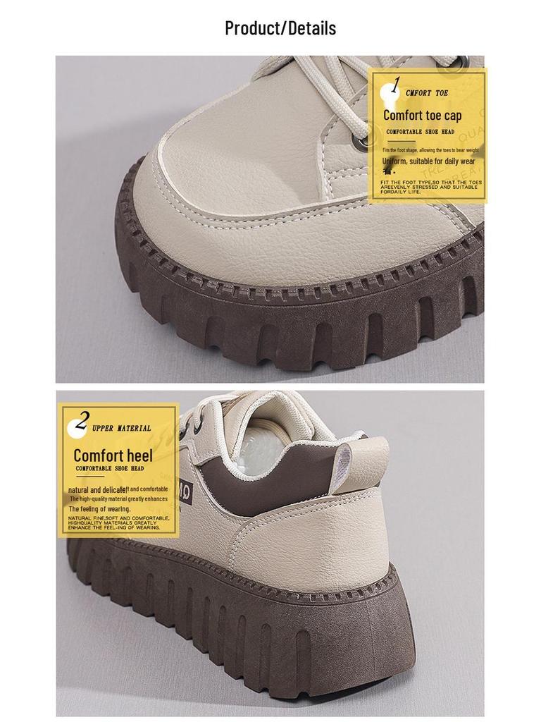 2024 Осенние Белые Женские Кроссовки в Корейском Стиле на Толстой Подошве, Модель XQ229