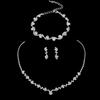Water Drop Jewelry Set With Rhinestone Earrings Necklace And Bracelet For Bridal And Wedding