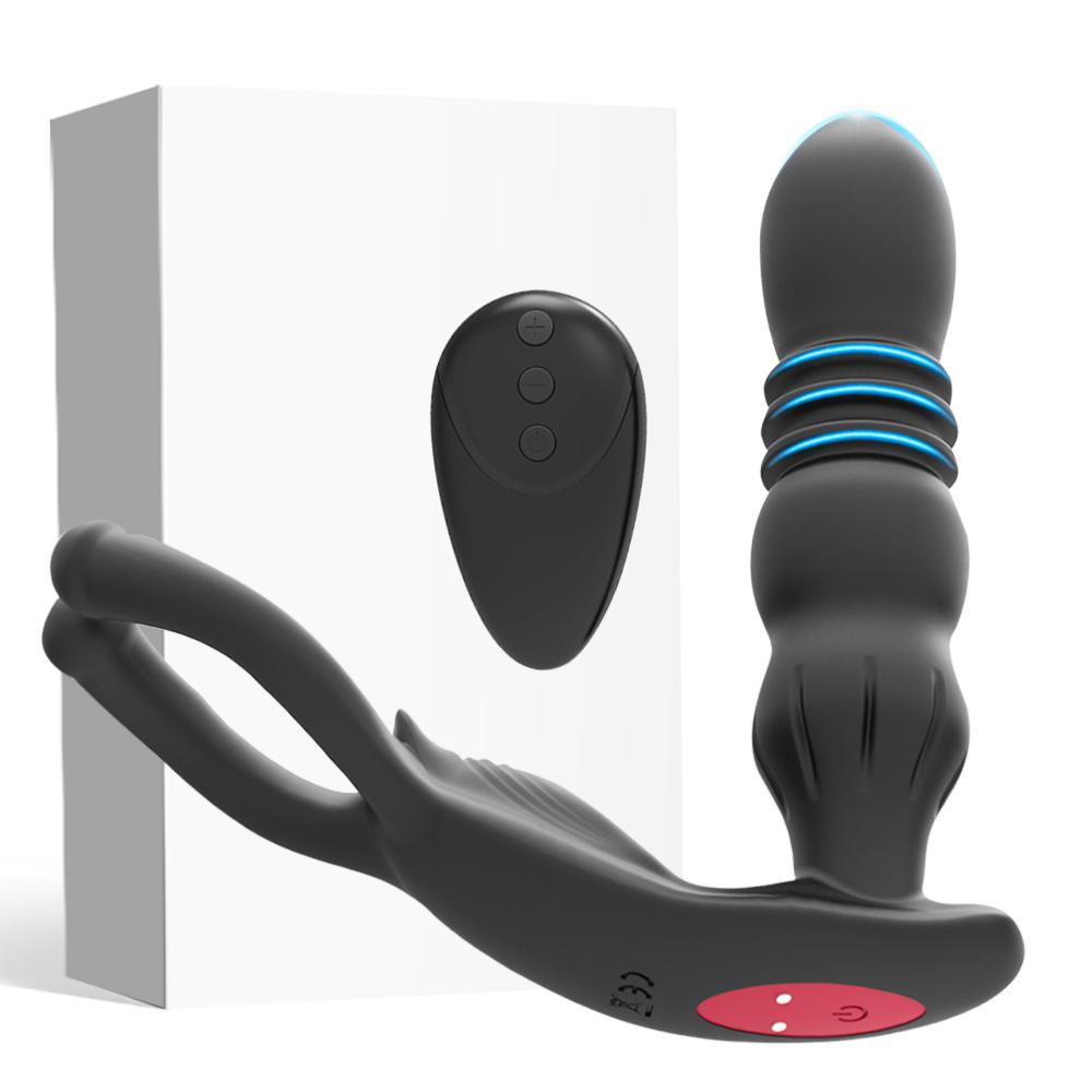 Телескопический мужской массажер простаты силиконовый дилдо вибратор женские секс-игрушки для женщин мужчин пульт дистанционного управления анальная пробка вибраторы