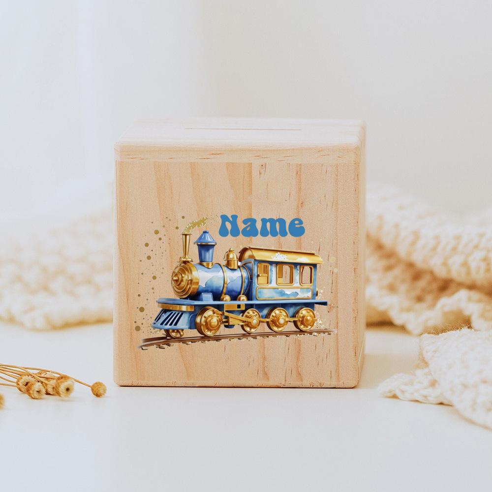 Personalized Money Box Unicorn Dinosaur with Name Money Boxes Wooden Coin Bank Birthday Holiday Gift for Kids Coin Collection