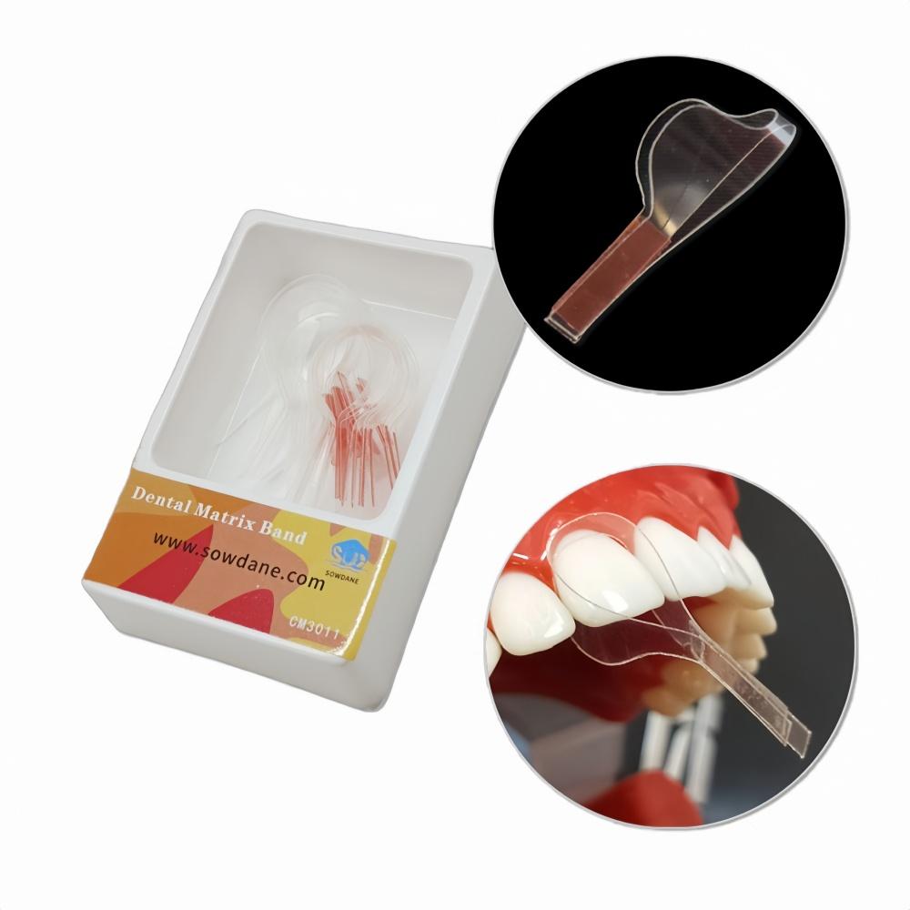 Стоматологические полиэфирные матрицы Стоматологическая самоклеящаяся прозрачная секционная контурная матрица Стоматологическая матрица Двойная передняя матрица