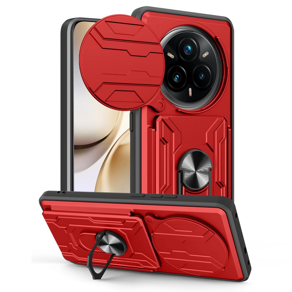 Для Realme 14 Pro+ 5G Чехол PC+TPU Подставка Задняя крышка телефона со шторкой для камеры