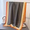 Spring and Summer New Simulated Silky Brocade Fashion Silk Scarf Long Scarf Silky Printed Shawl Versatile Headscarf Scarf