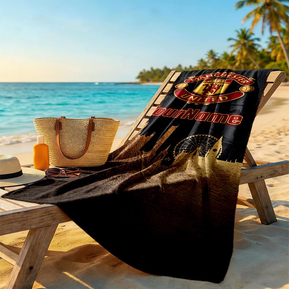 Manchester Personalized Name Beach Towel Soft Durable Quick-Dry Suitable for Sports Travel Swimming Yoga Bathroom Beach And Pool