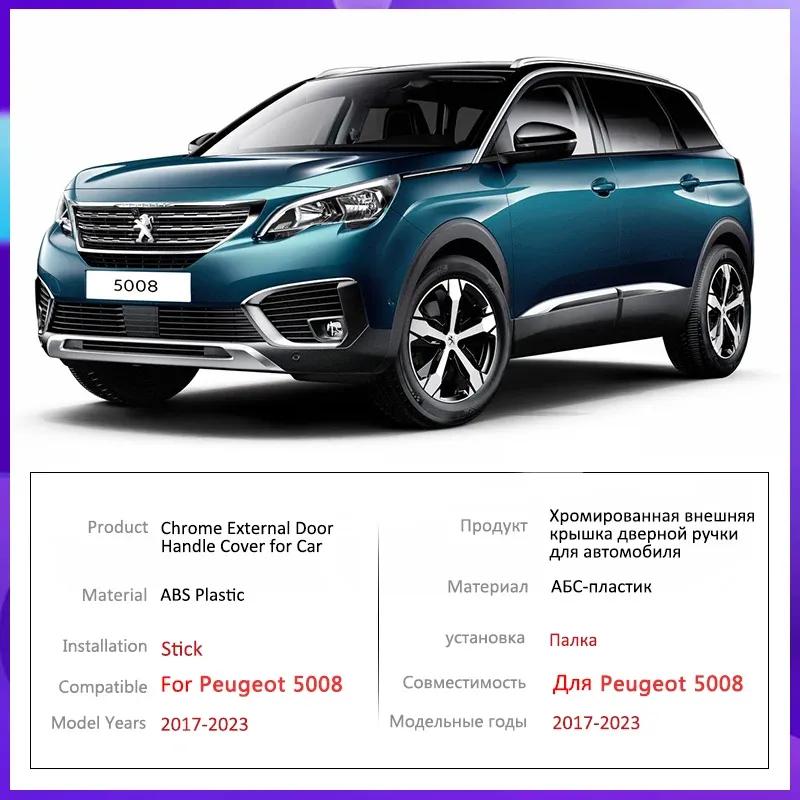 for Peugeot 5008 MK2 P87E 2017 2018 Chrome Door Handle Cover Car Accessories Stickers Rustproof Catch