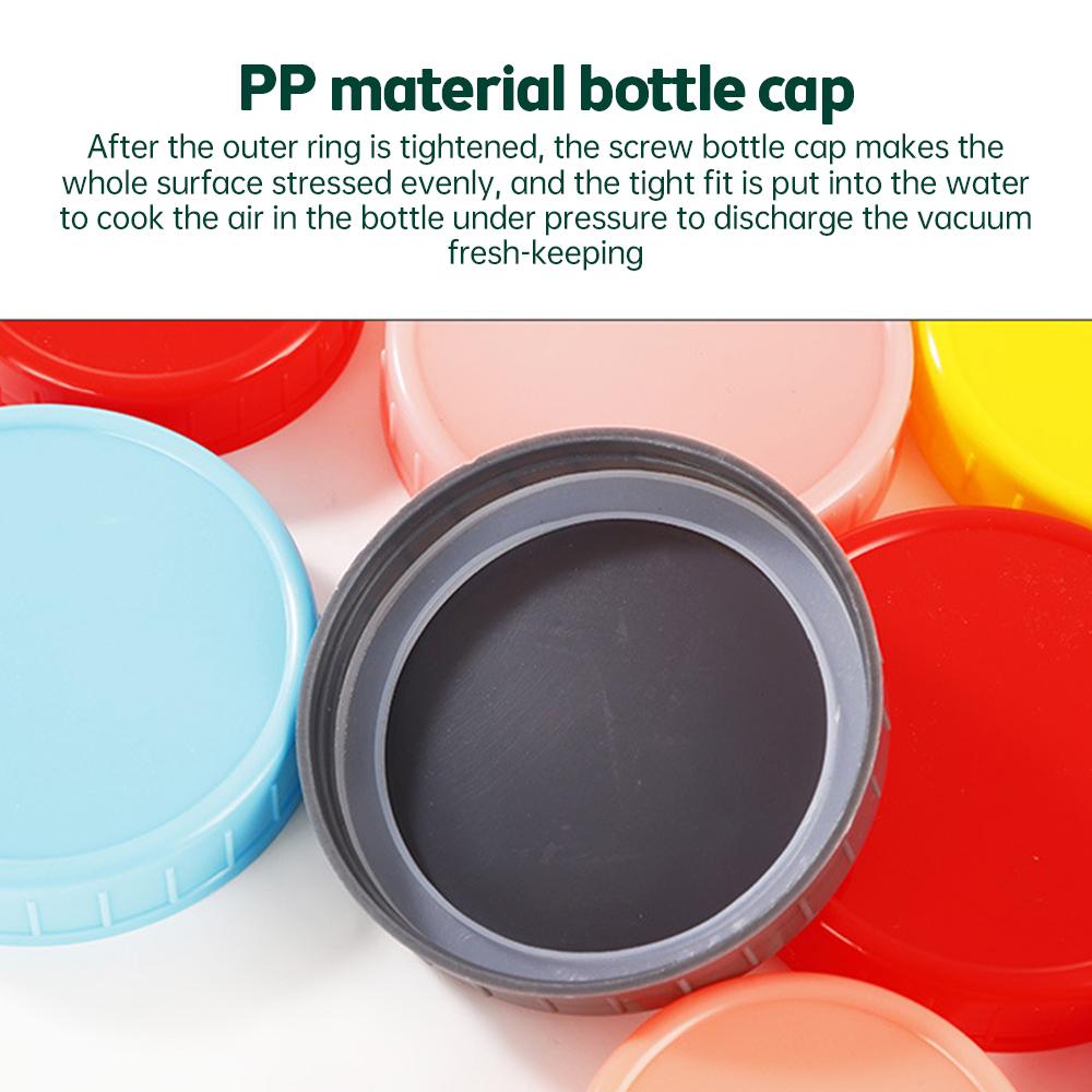 1 шт. Крышка для банки Мейсона с широким горлышком с уплотнительным кольцом Прочные полипропиленовые крышки для хранения для стеклянной банки Мейсона 2,7 дюйма, банок для консервирования