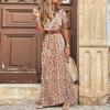 Women's Fashion Bohemian V-neck Floral Dress
