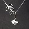 Женщины милый лист птица сова любовь кулон ключицы ожерелье ювелирные изделия Шарм