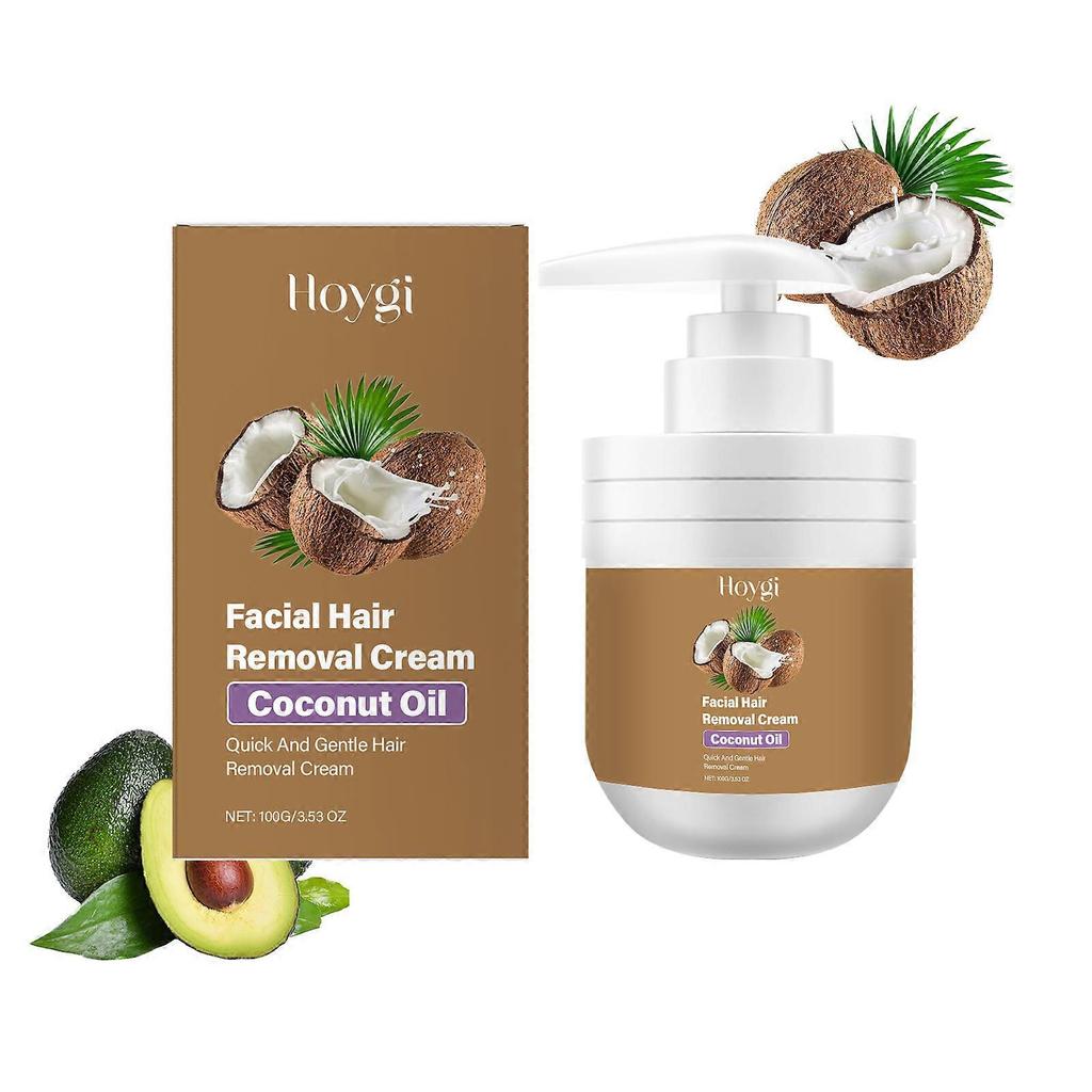 Hoygi Coconut Facial Hair Removal Cream Gentle For Facial Hair Removal, Suitable For Men And Women, Gentle And Non-Irritating For Lip And Beard Hair