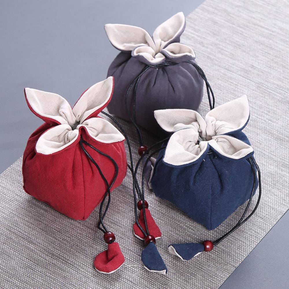 Multi-Function Thickened Cotton Storage Bag Durable Portable Tea Cup Pouch Convenient Cotton Teacup Storage Bag Outdoor