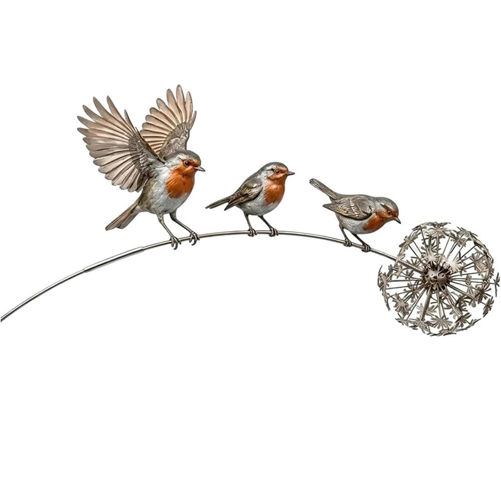 Weather Resistant Robin Garden Stake Metal Bird Plant Stake New Bird Garden Stake Patio Decor