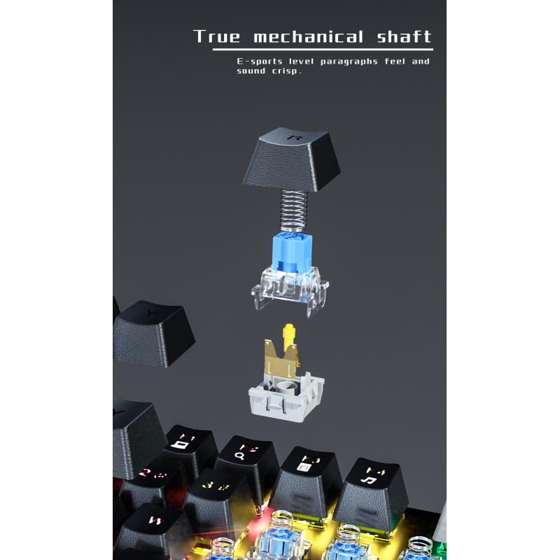 H87 настоящая механическая 87-клавишная зеленая ось, проводная клавиатура, компьютер, ноутбук, внешние офисные электронные игры, 9 видов RGB-подсветки
