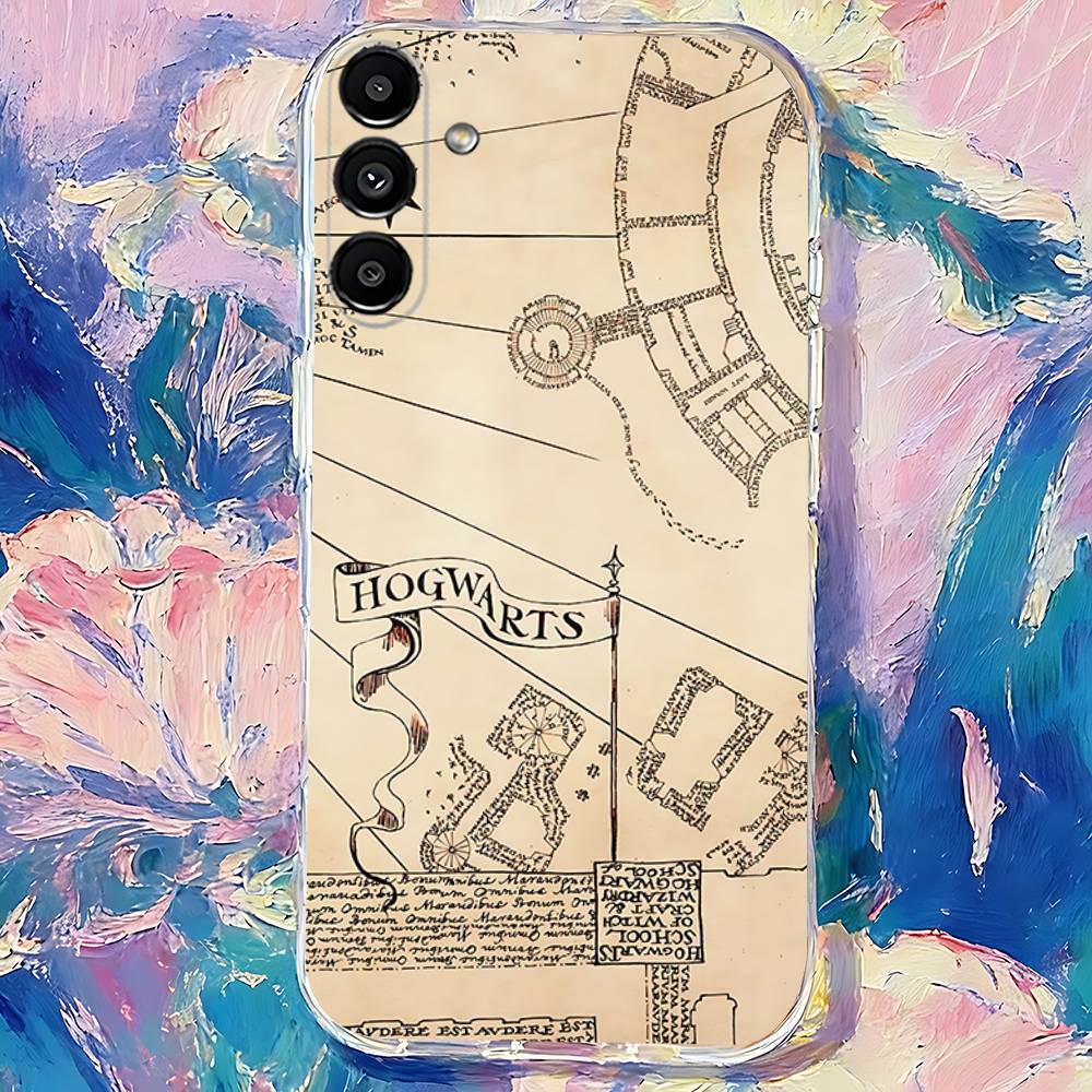 Vintage The M-Marauders Map Phone Case For Samsung S30,S25,S24,S23,S21,S22,S20,S10,5G,FE,lite,PIus,Ultra Transparent Cover