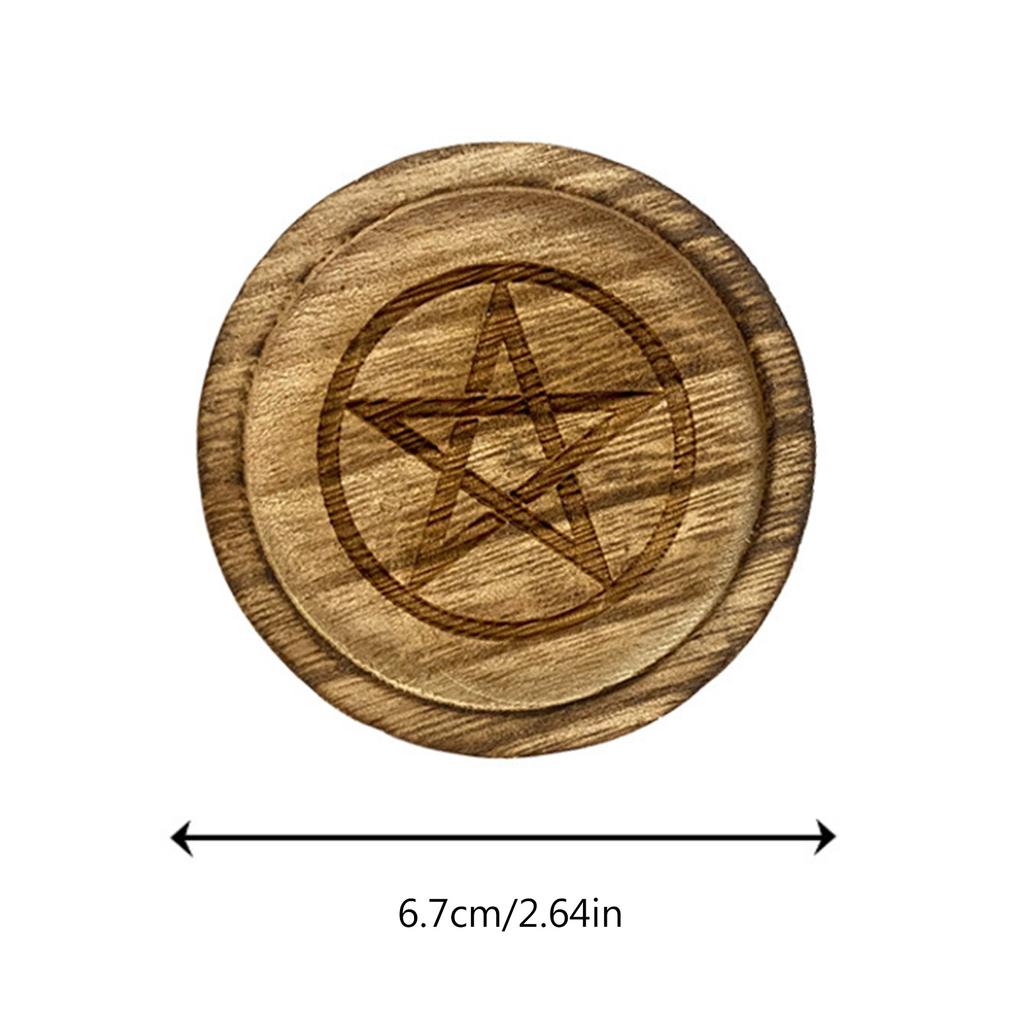 Astrology Pentagram Candlestick Table Pentacles Altars Plate Candle Holders Wood Divination Ceremony Candlestick Boards