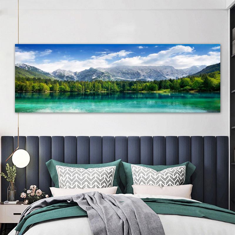 Плакаты и принты с горным озером и принтами, пейзаж, холст, картина, природа, дерево, небо, настенные художественные фотографии, домашний декор для гостиной, без рамки