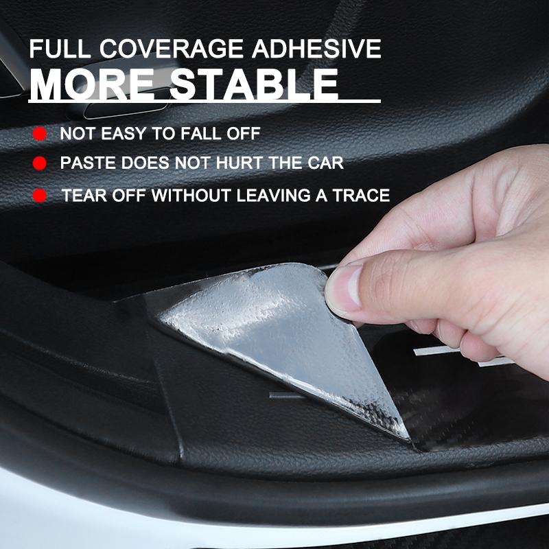 4PCS Car Carbon Fiber Door Sill Protector Stickers For Volkswagen Rline Golf Polo Beetle Passat Jetta Tiguan Touran Scirocco GTI CWU1