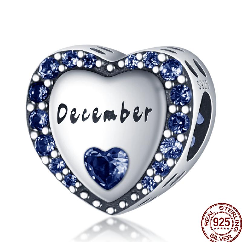Genuine 925 Silver December Love Star Shaped Shiny Zirconia Beads Suitable For Pan 925 Bracelet Exquisite