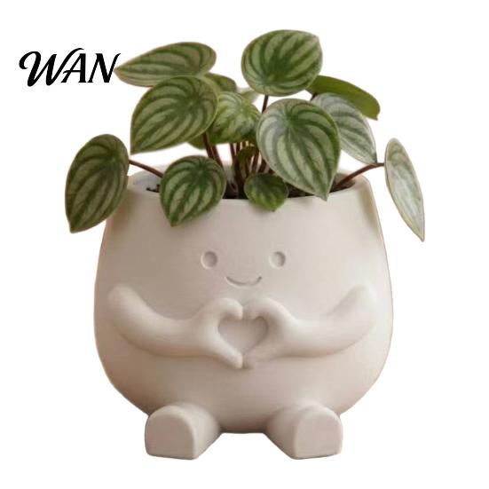 Desktop Plant Ornament Flowerpot Ornaments 3D Printing Cute Holder Small Durable PLA Home Decoration for Succulent Plants Pot Office Desk