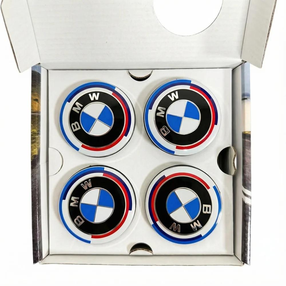 BVYD9 AAA 4pc 56/68mm 50th Anniversary Floating Wheel Center Caps For BMW G11 G12 G30 G31 G32 G08 G05 F46 F49 F39 F90 Auto Accessories