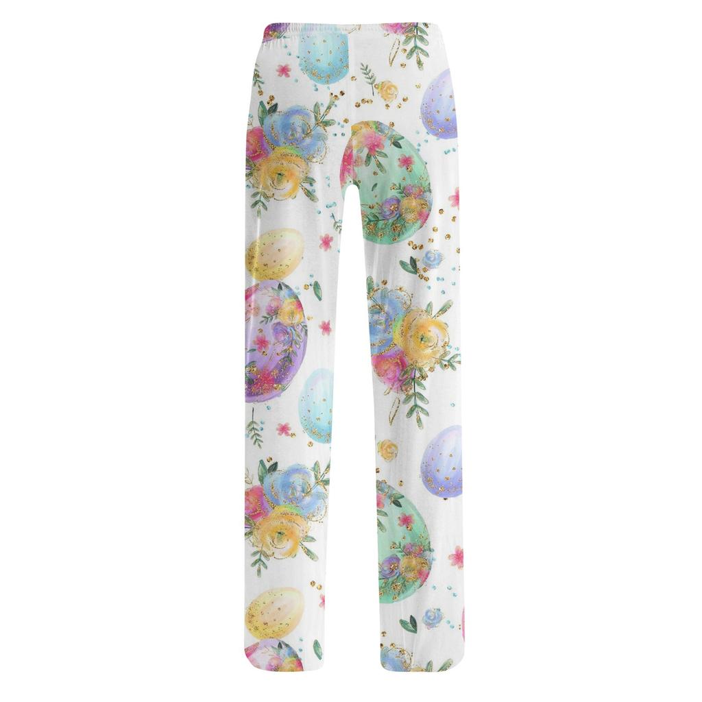 Женские модные свободные повседневные брюки с пасхальным принтом