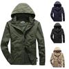 Men's Spring and Autumn Thin Solid Color Zipper Pocket Loose Casual Youth Zipper Cotton Hooded Ordinary Jacket