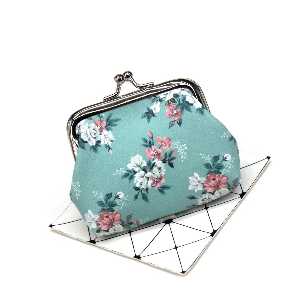 Fashion Flower Printing Coin Purses Girl Hasp Zero Wallet Ladies Purse Female Mini Money Bag PU Leather Key Card Holder Wallet