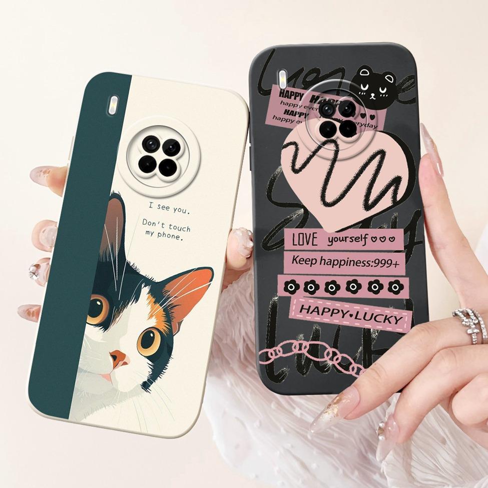 For Huawei Y9a Case Fashion Cute Cartoon Luxury Flowers Silicone Back Cover For Huawei Y9a Phone Case Shockproof Bumper FRL-L22
