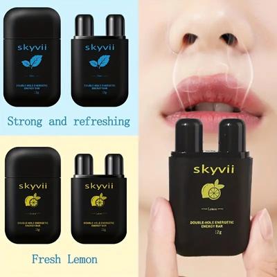 Энергичный ароматерапевтический ингалятор-карандаш — очищает заложенность носа с помощью натуральных эфирных масел — конструкция с двумя ноздрями для облегчения боли на ходу