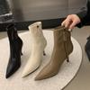 Fashion Autumn Fashion Thin Heel Slim Ankle Boot Women Pointed Toe Zipper Shoes Mordern Short Booties Zapatos De Mujer