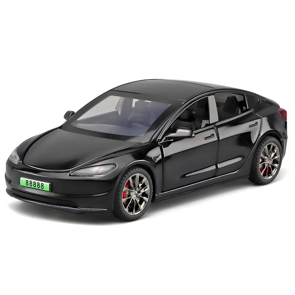 1:32 Модель Tesla Model 3 Сплав Модель автомобиля Симуляция Звук и свет Игрушечная машинка с инерционным механизмом Металлическая машинка Коллекция для мальчиков Украшения Подарок