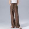 Женские ретро широкие брюки из тенселя и льна Xin Ge, лето 2025, эластичная талия, свободный крой