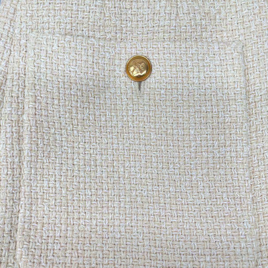 Gucci 674332 Бежевый Золотой Пуговица Без воротника Твидовый пиджак Пиджак 36 бежевыйБ/у