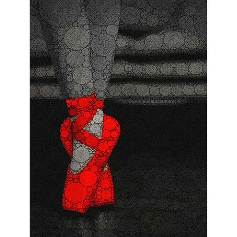 Full Round DIY 5D Diamond Painting Red and Black Diamond Embroidery Cross Stitch Woman Rhinestone Mosaic Home Decoration