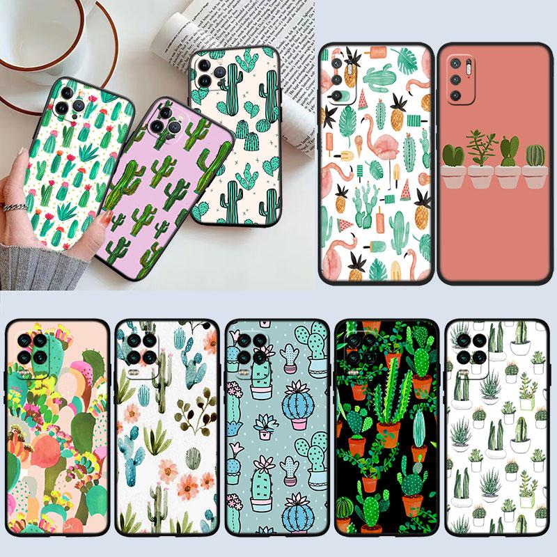 IK74 Watercolour Cacti New High-End Shell Phone Case for Redmi Note 13 14 Pro+ Plus A3 A3X 13X 13C 13R 14S 14C 14R