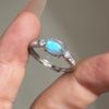 Xiaomi 925 Sterling Silver Rings For Women Geometric Fine Jewelry Finger Adjustable Retro MoonStone Ring For Party Birthday Gift