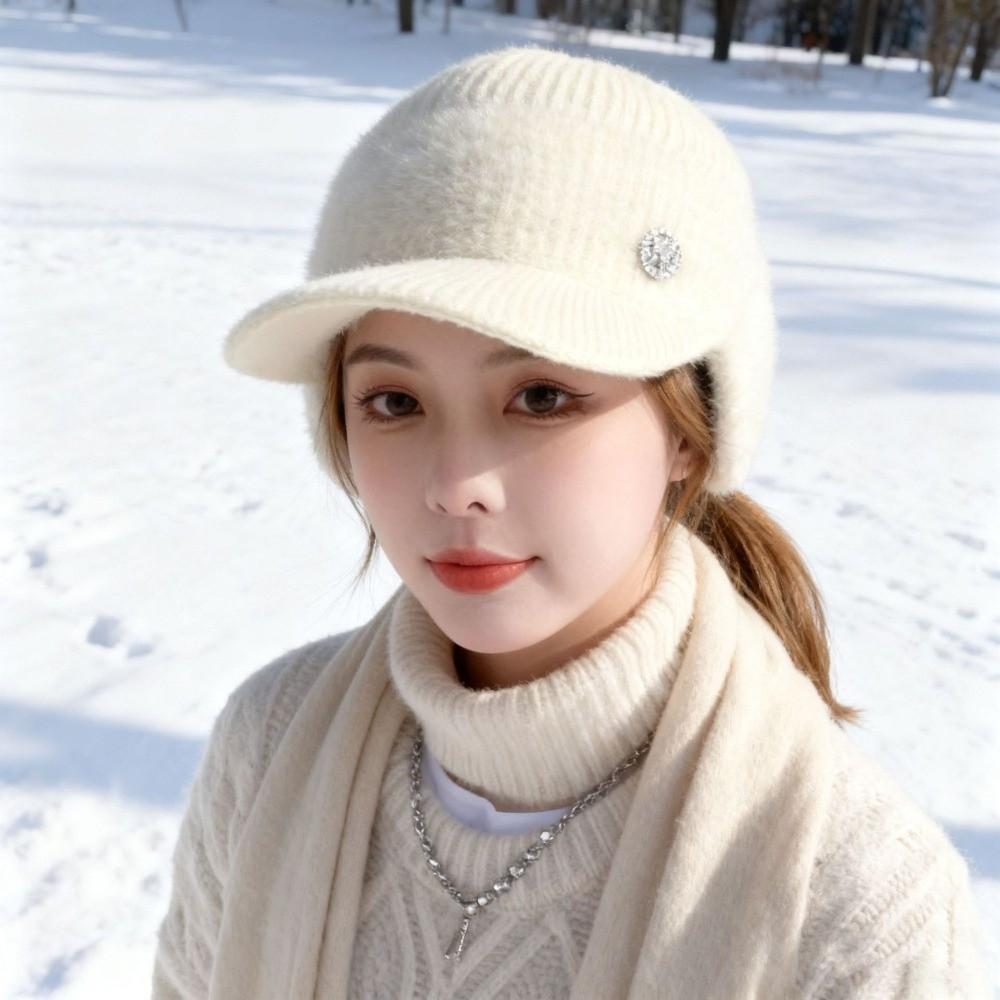Warm Knitted Hat Thickened Ponytail Hat Fashion Winter Hat  for Women