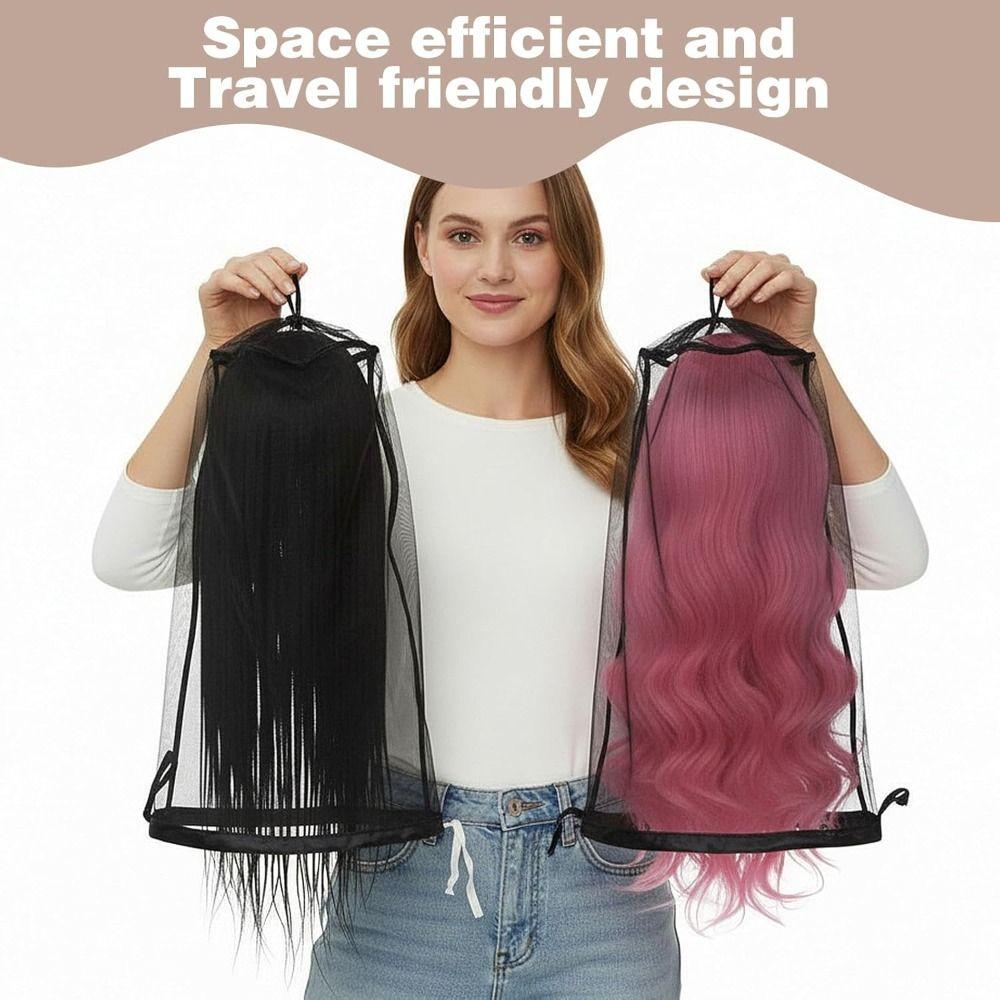 Drawstring Closure Wig Bag Adjustable Wig Dust Covers Dust Bag Wig Protection