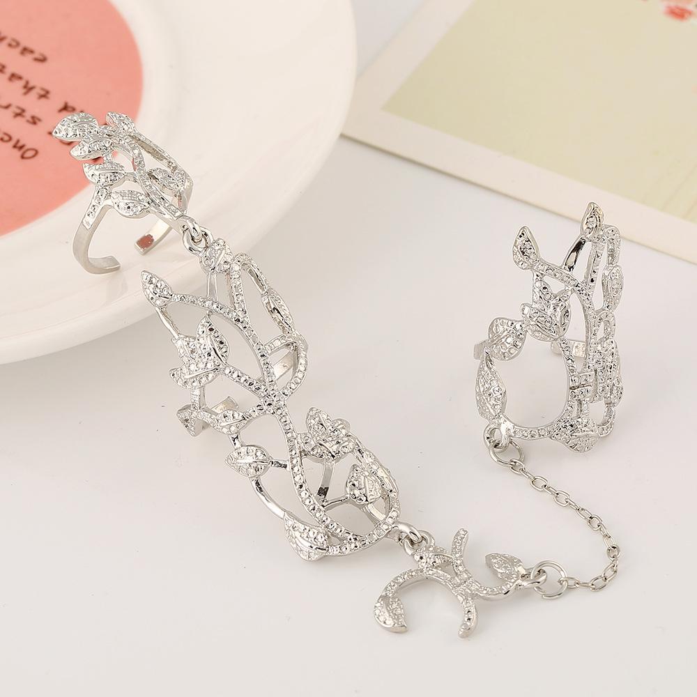 Популярные новые аксессуары, европейская и американская мода, простая атмосфера, полые листья, цветы, цельное кольцо