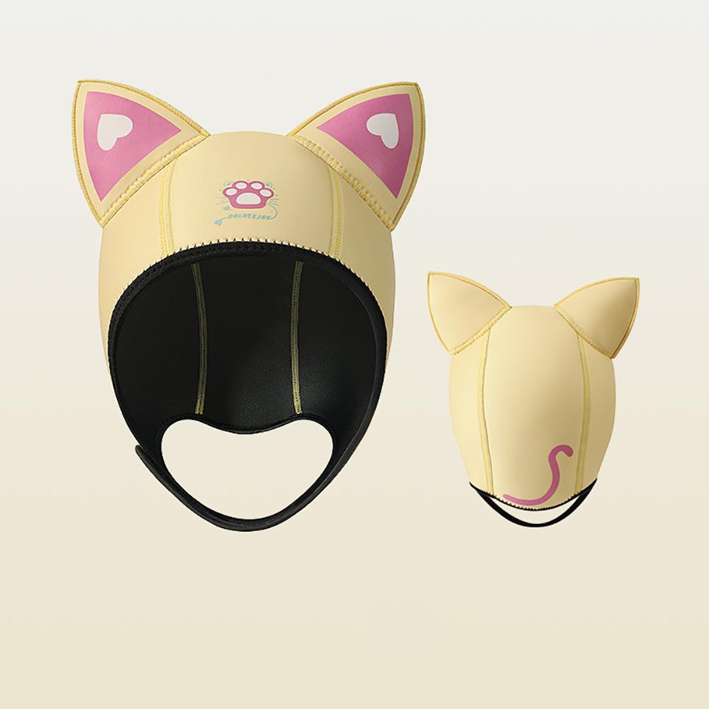 1PC Women's Cat Ear Diving Cap Neoprene Diving Cap Waterproof Cap Diving Suit Cap Swimming Snorkeling Cap